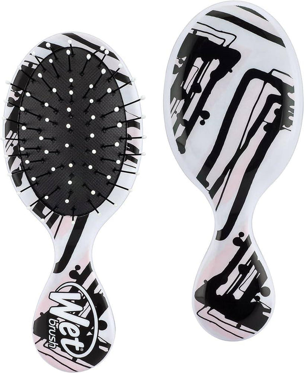 Wet Brush Detangling Squirt Hair Brush - Pink Lines Watercolor Motif