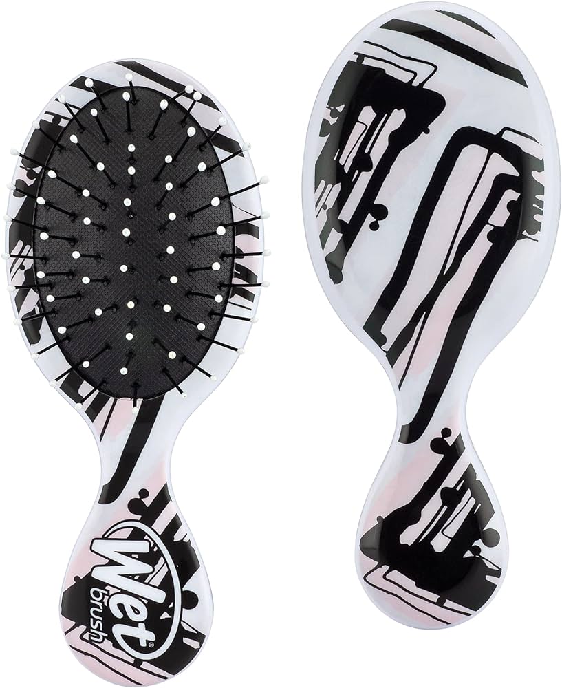 Wet Brush Detangling Squirt Hair Brush, Pink Lines (Watercolor Motif)