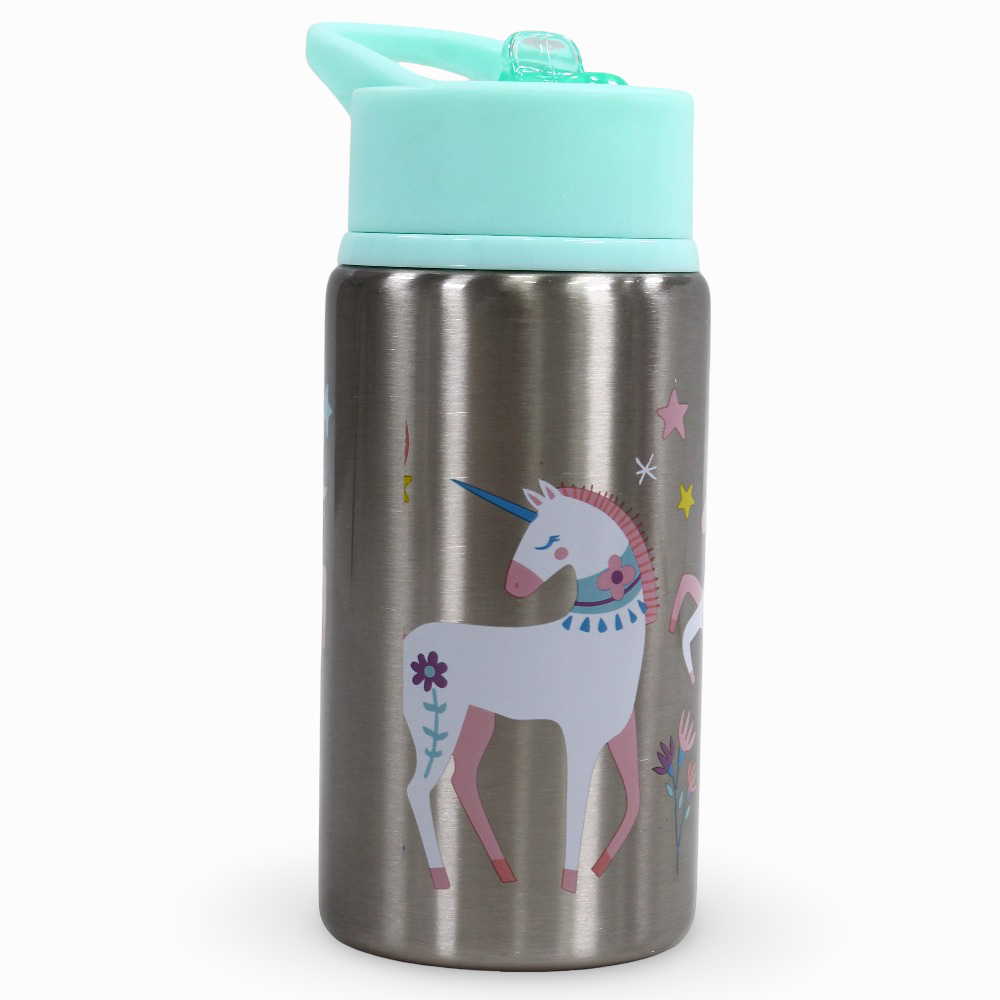 Stephen Joseph Flip Top Stainless Steel Bottle - Unicorn