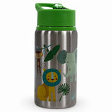 Stephen Joseph Flip Top Stainless Steel Bottle - Jungle