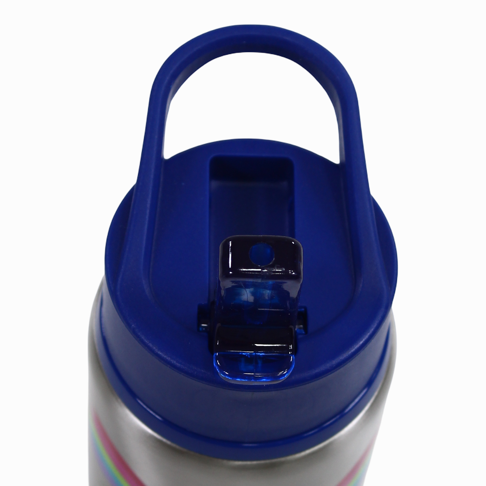 Stephen Joseph Flip Top Stainless Steel Bottle - Clouds & Rainbows