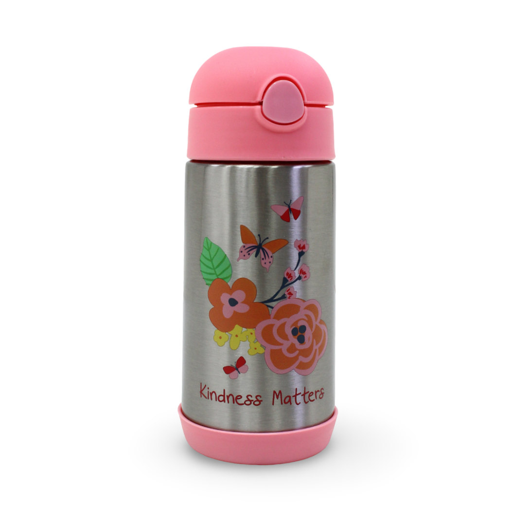 Stephen Joseph Stainless Steel Bottle – Pink Floral Print
