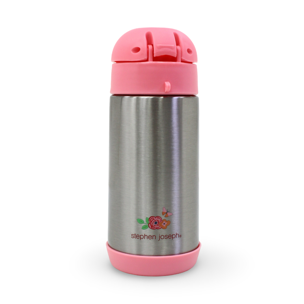 Stephen Joseph Stainless Steel Bottle – Pink Floral Print