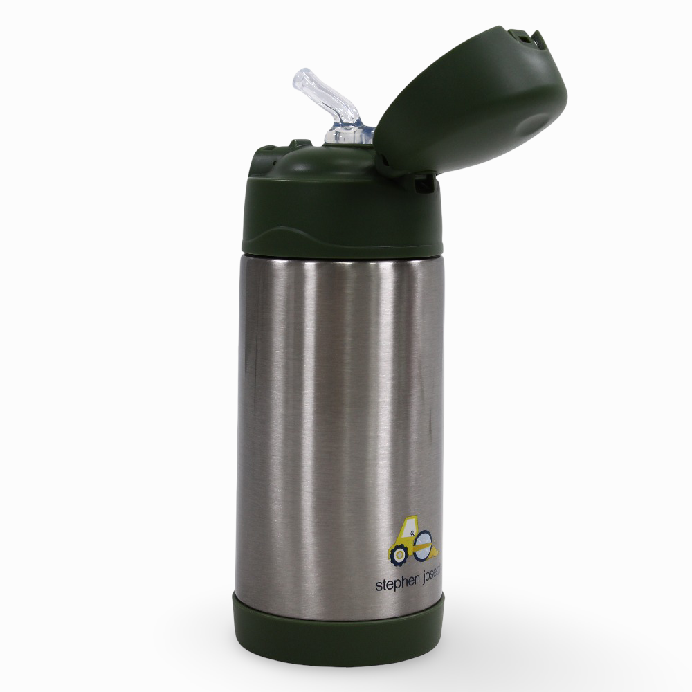 Stephen Joseph Double Wall Stainless Steel Bottle 350ml - Construction Vehicles Design