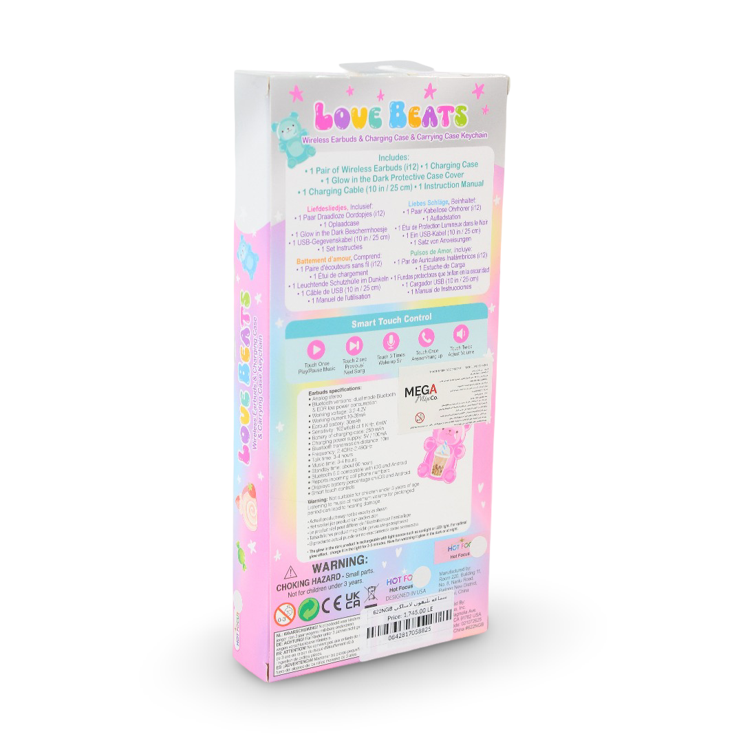 Hot Focus Love Beats Wireless Earbuds and Charging Case