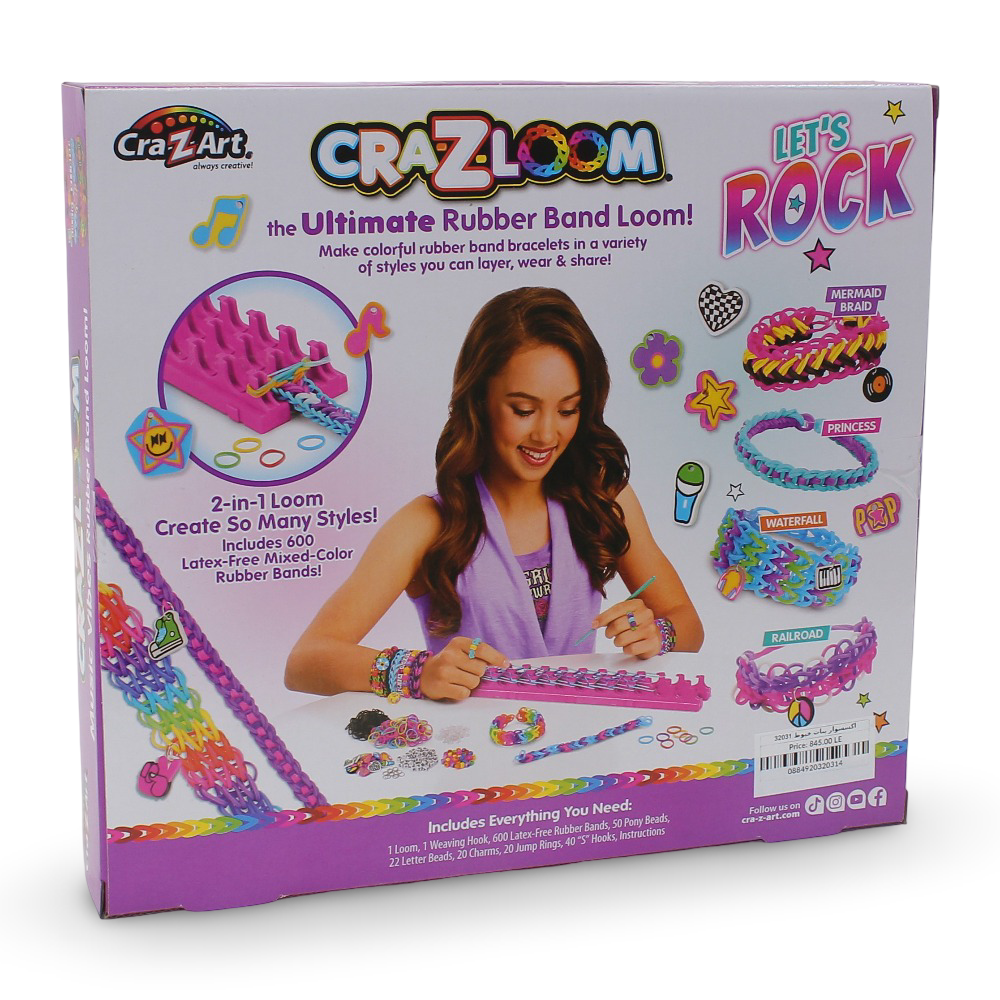 مجموعة أدوات حياكة الأربطة المطاطية Loom Let's Rock Music Vibes من Cra-Z-Art