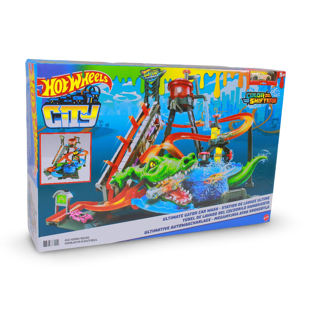 مجموعة Hot Wheels City - محطة غسل السيارات بالتمساح الأعظم