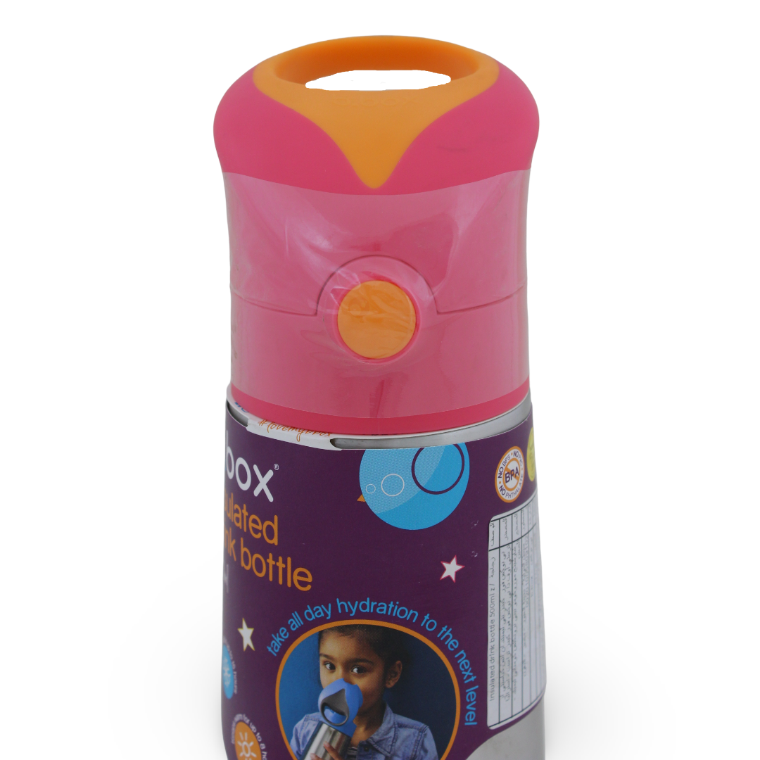 b.box Insulated Drink Bottle 500ml – Pink & Orange
