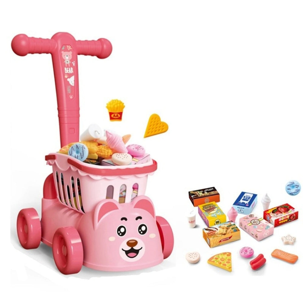 Bear Cart Chopping Cart and Food Playset – 26 Pcs