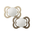 BIBS Pacifier Supreme 2 Pack – Silicone Size 1 Vanilla Glow/Dark Oak Glow