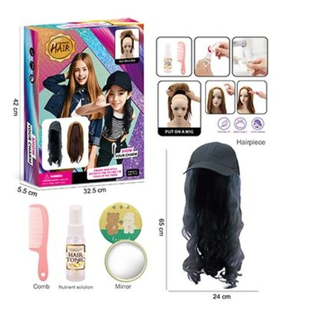 Colored Hair Toy Wig Set