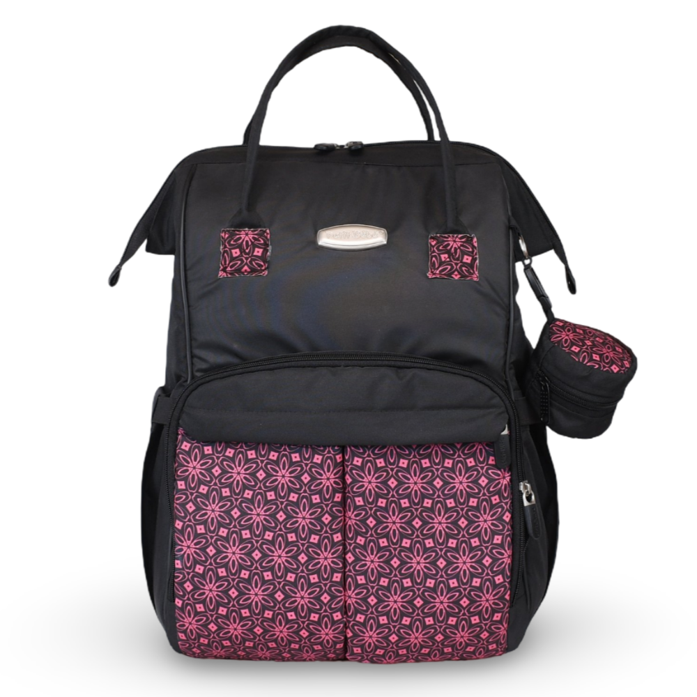Petit Bebe Vea Baby Diaper Bag – Black & Fuchsia