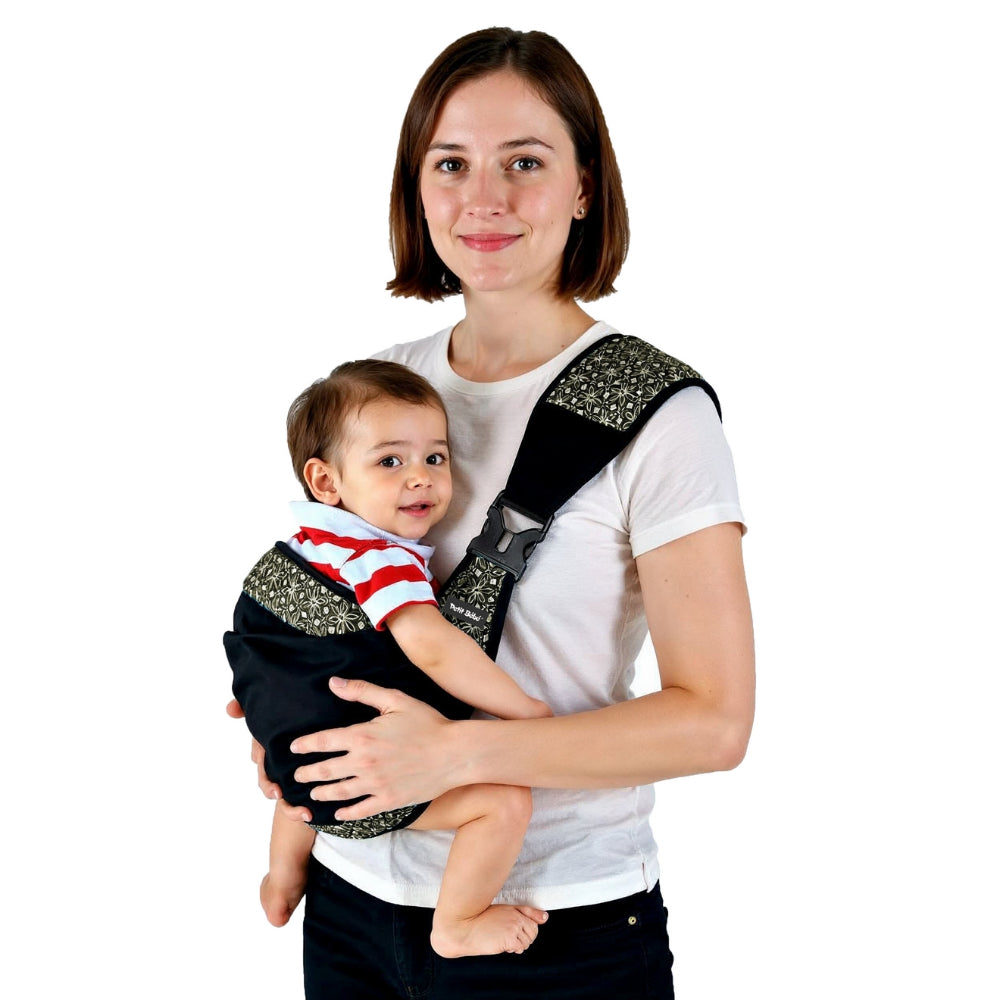 Petit Bebe Baby Vea Sling Carrier – Beige & Black