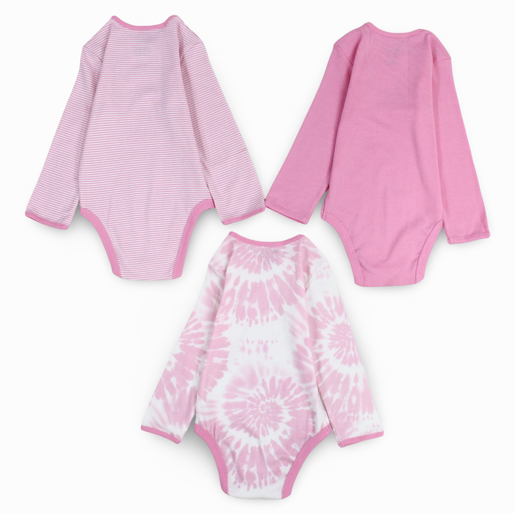 Unisex Cotton Long-Sleeved Underwear Bodysuit (Pack Of 3)
