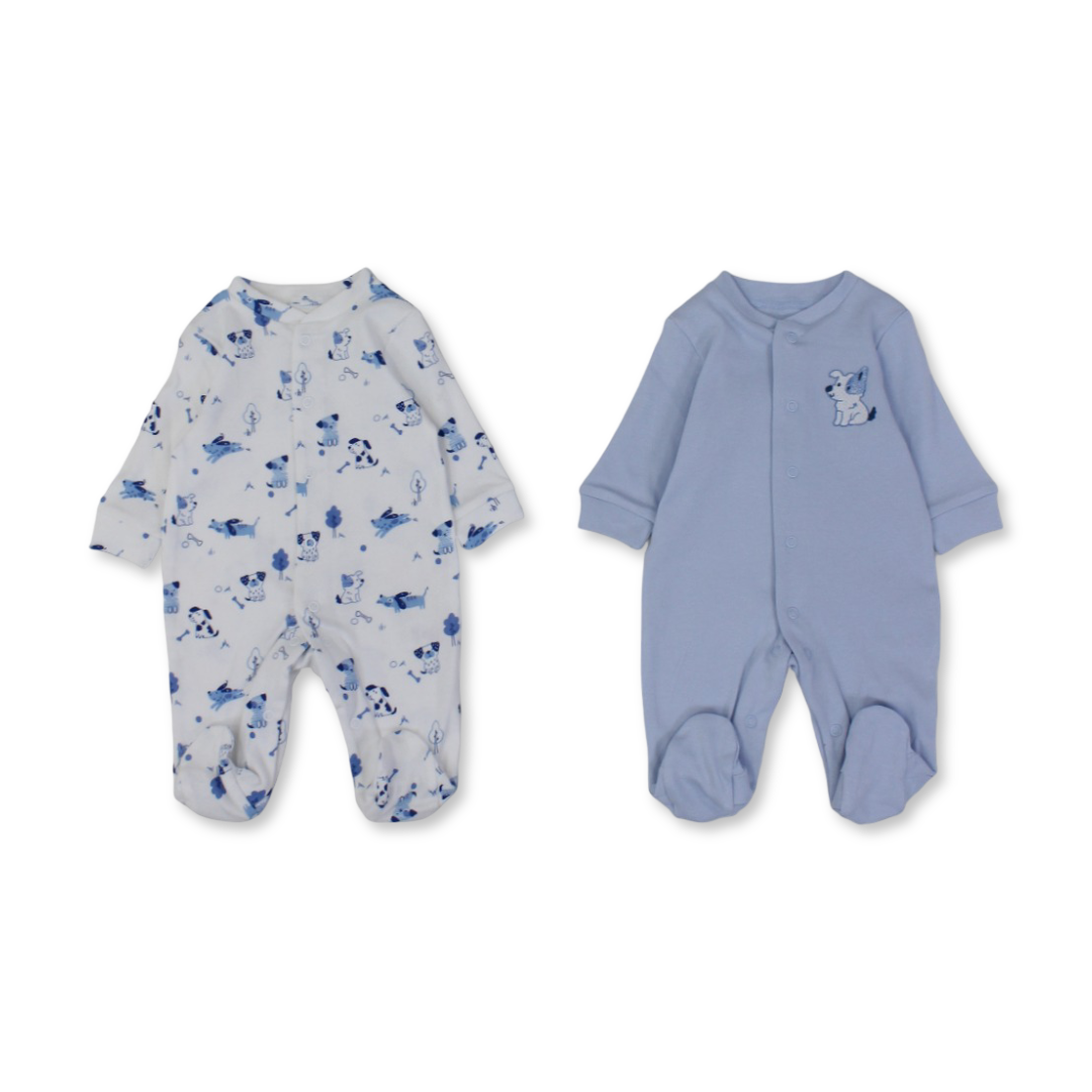 Baby Boys Cotton Baby Footie – Animals Print (2Pcs)