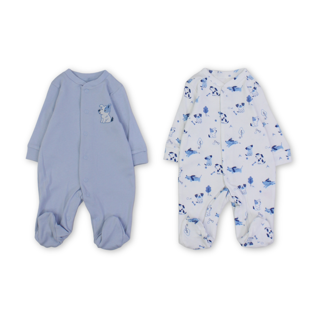 Baby Boys Cotton Baby Footie – Animals Print (2Pcs)