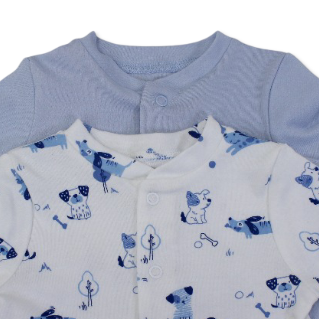 Baby Boys Cotton Baby Footie – Animals Print (2Pcs)