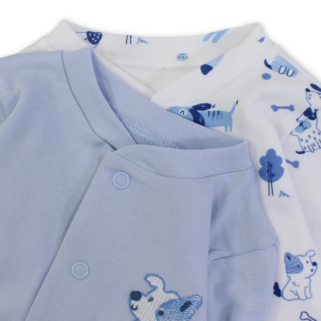 Baby Boys Cotton Baby Footie – Animals Print (2Pcs)