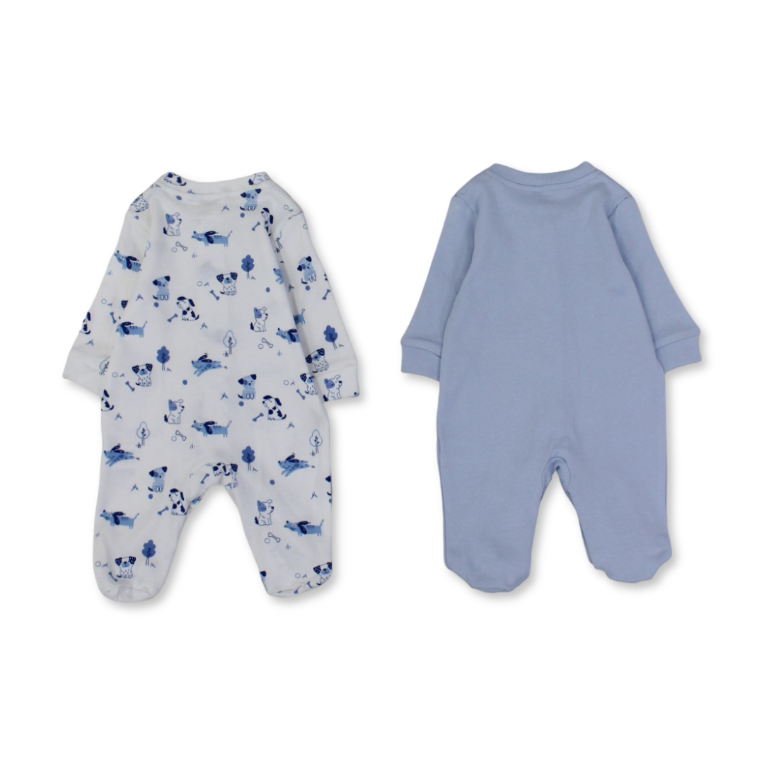 Baby Boys Cotton Baby Footie – Animals Print (2Pcs)
