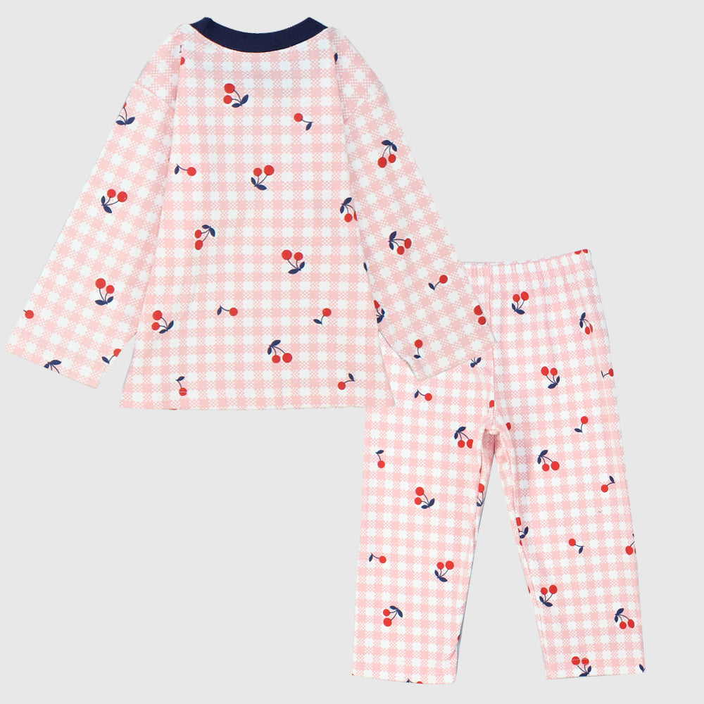 Cherry Checkered Long-Sleeved Pajama