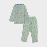 Unisex Pistachio Grass-Print Long-Sleeved Pajamas