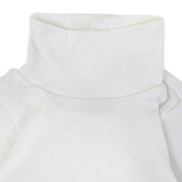 Unisex Baby Cotton Long-Sleeved Bodysuit High Collar – White