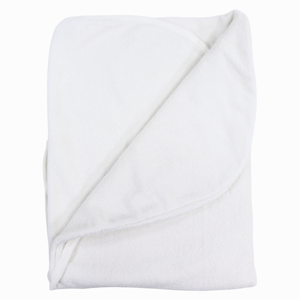 Baby Hooded Towel - Off-white & Dusty Pink
