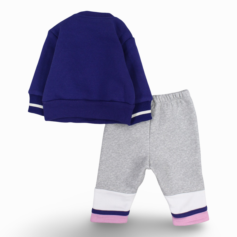 Baby Girls Cotton Pajama Set - Purple with Butterfly Design