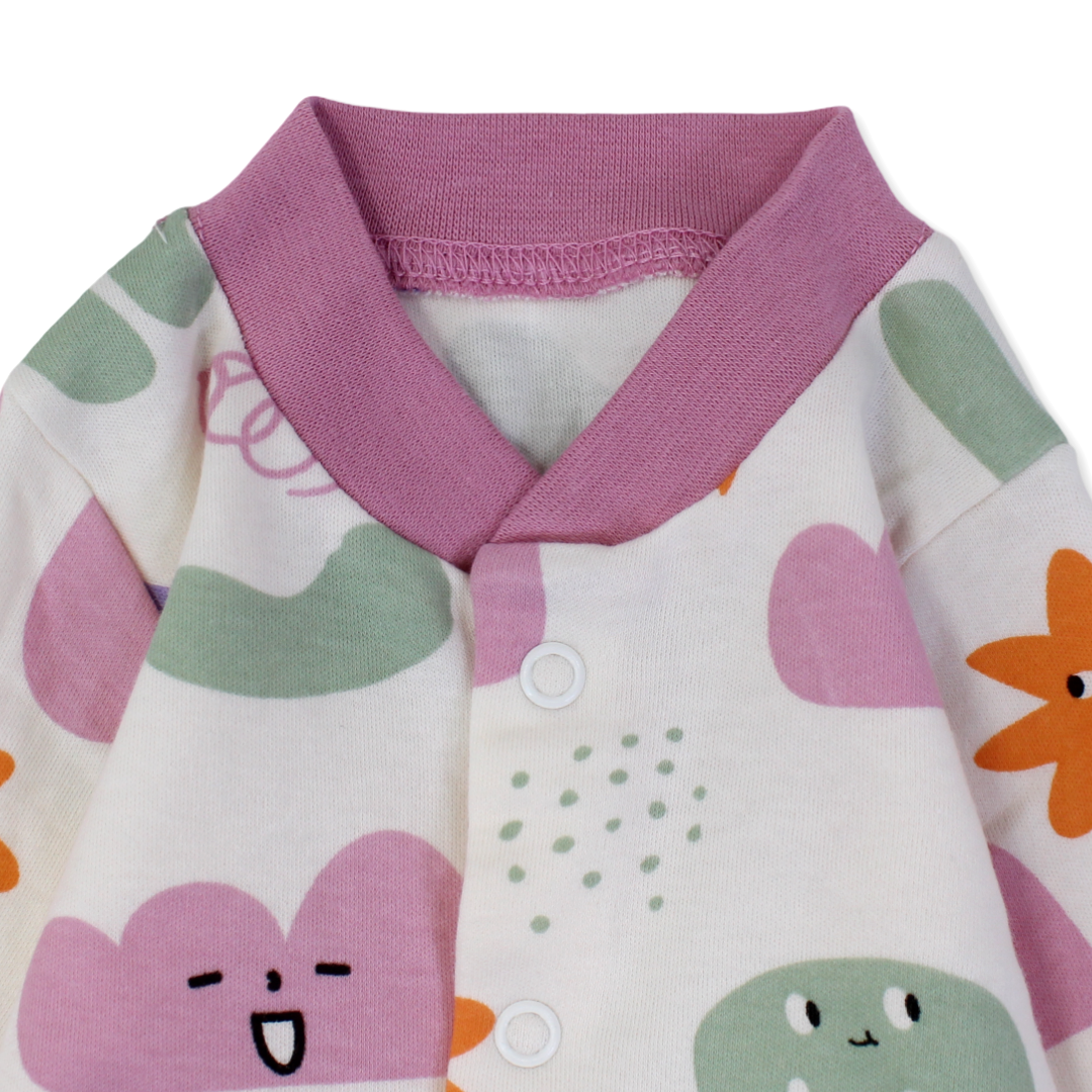 Baby Cotton Footless Onesie – Animals Print