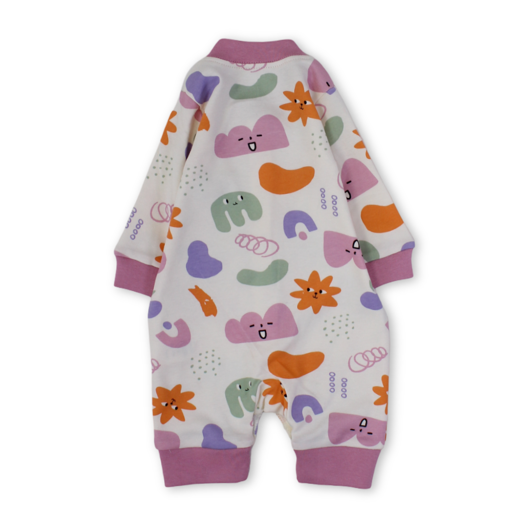 Baby Cotton Footless Onesie – Animals Print