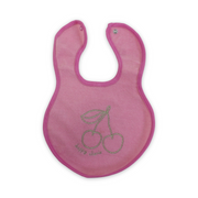 Cotton Baby Bib – Cherry Embroidery