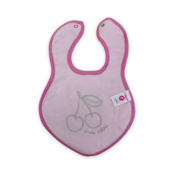 Cotton Baby Bib – Cherry Embroidery