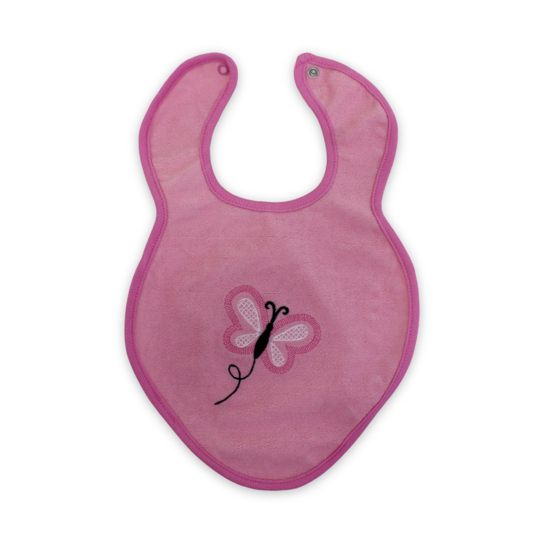 Cotton Baby Bib – Butterfly Embroidery