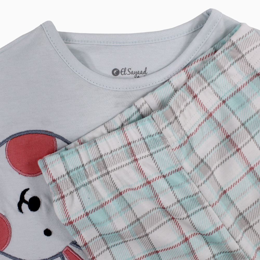 Baby Girls Cotton Pajama Set – Bunny Head Design