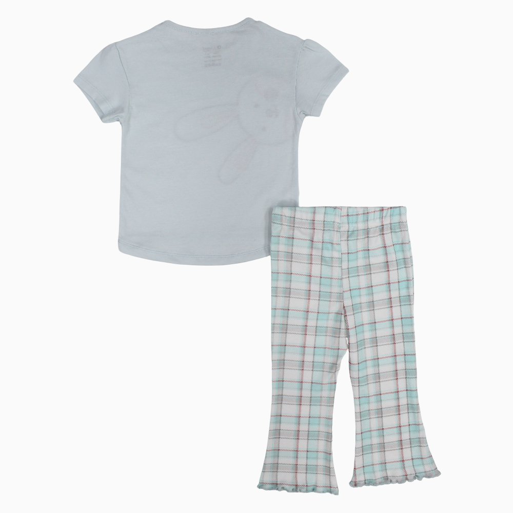 Baby Girls Cotton Pajama Set – Bunny Head Design