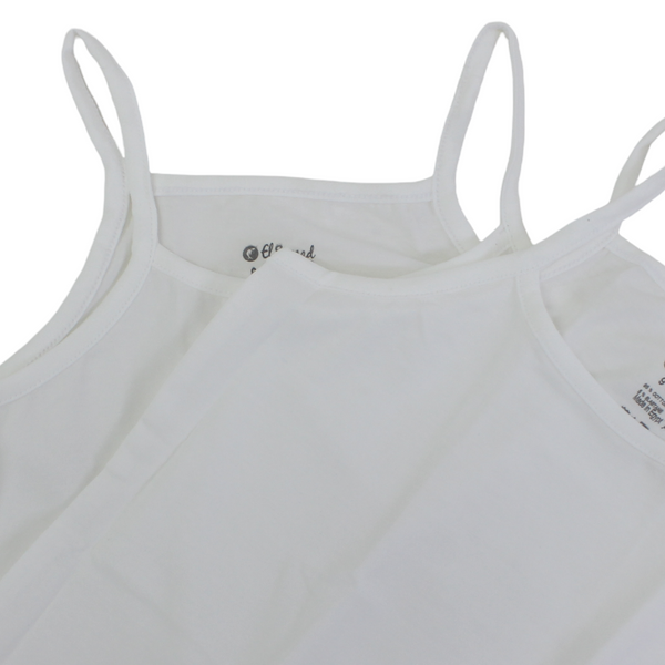 Pack of 2 - Girls Sleeveless Cotton Undershirt White