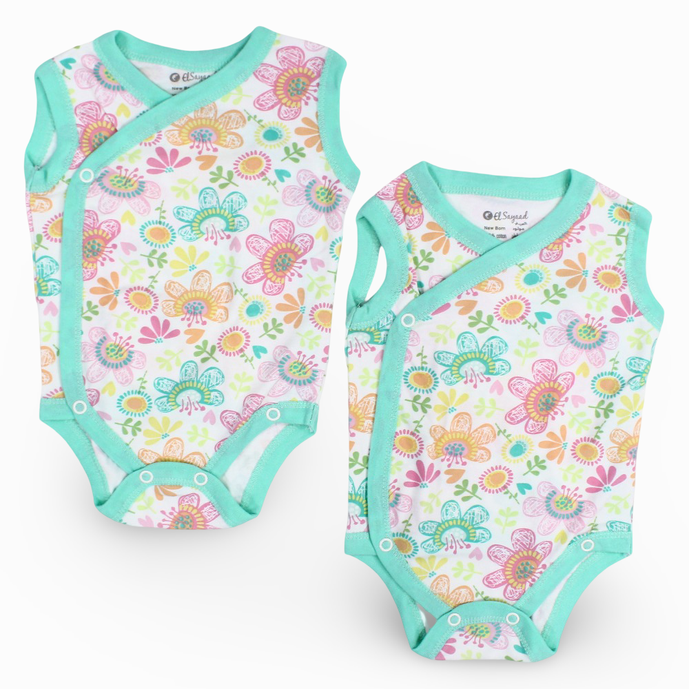 Unisex Plain Cotton Sleevelees Underwear Bodysuit (Pack Of 2)