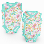 Unisex Plain Cotton Sleevelees Underwear Bodysuit (Pack Of 2)