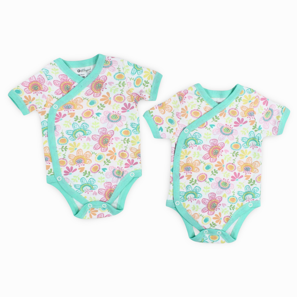 Unisex Baby Cotton Short-Sleeved Underwear Bodysuit (Pack of 2)