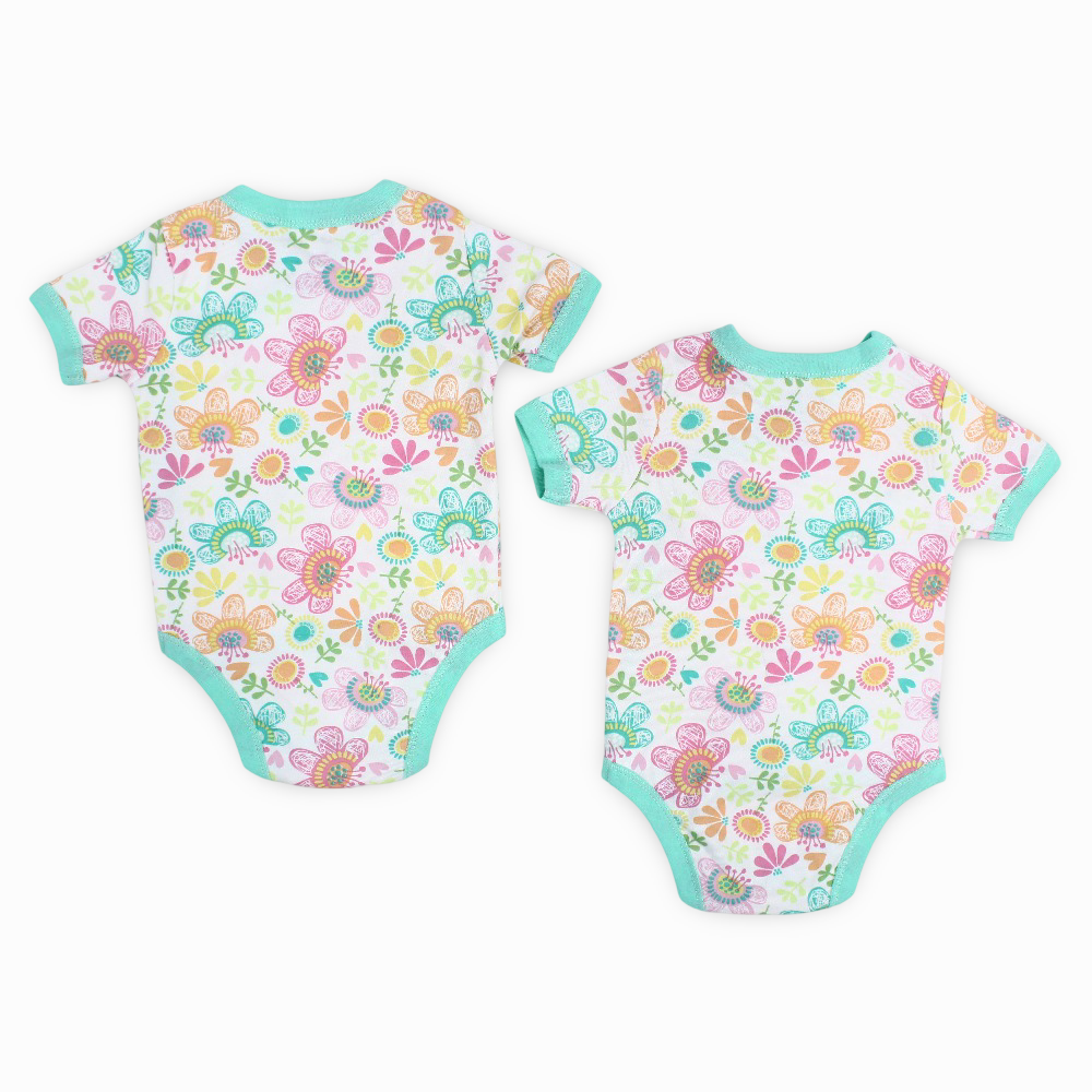 Unisex Baby Cotton Short-Sleeved Underwear Bodysuit (Pack of 2)