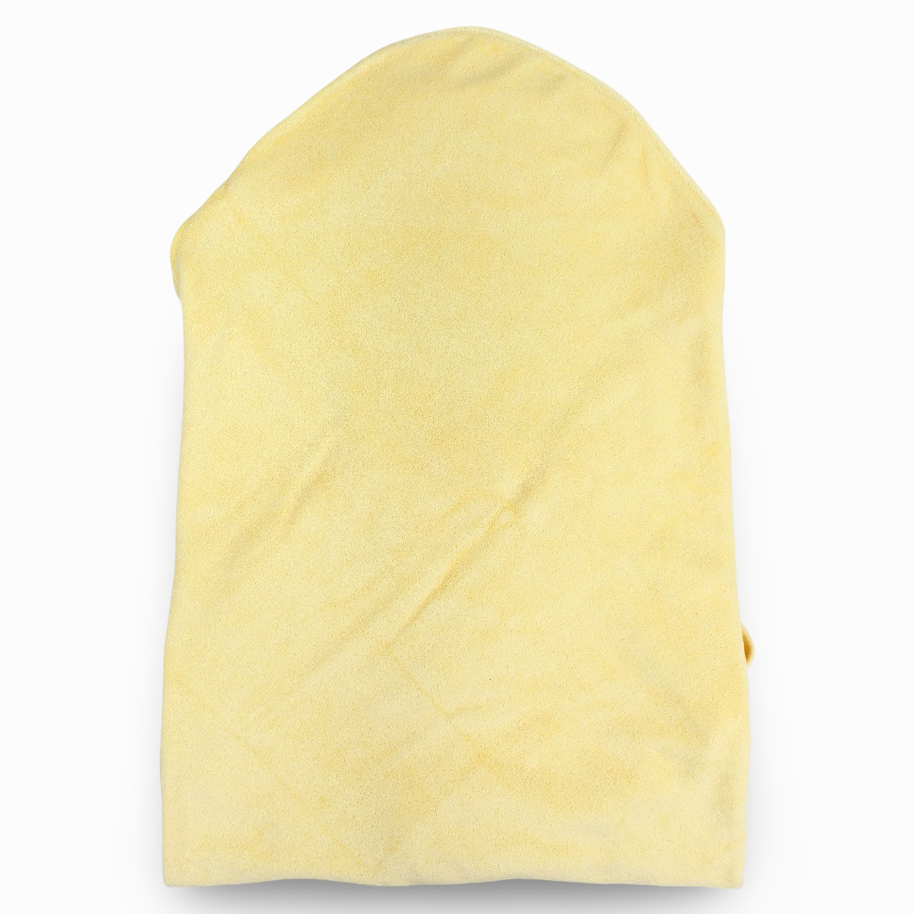 Unisex Cotton Baby Hooded Towel – Yellow with Cat Design