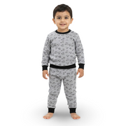Unisex Baby Cotton Pajama Set – Grey with Squirrels Print