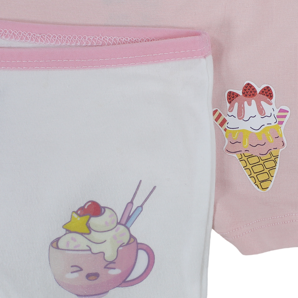 Pack of 2 - Girls Cotton Undershorts with Ice Cream Prints
