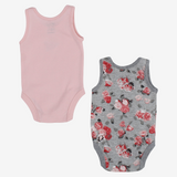 Baby Girls Cotton Bodysuits – 2-Pack with Floral Print