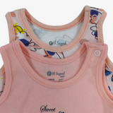 Baby Girls Cotton Bodysuits - 2-Pack with Butterfly Print