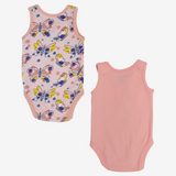 Baby Girls Cotton Bodysuits - 2-Pack with Butterfly Print