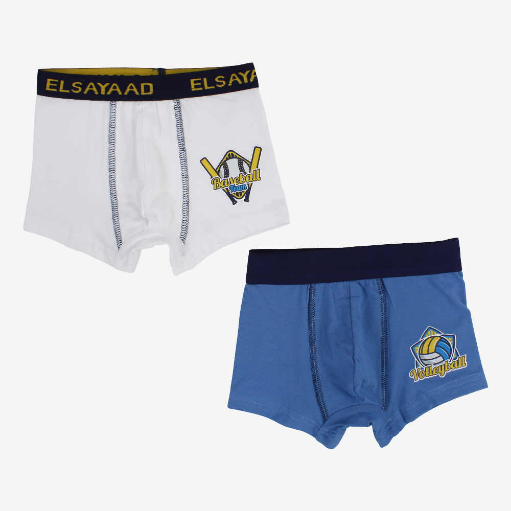 Boys Cotton Boxer Shorts – 2-Pack (Assorted Colors)