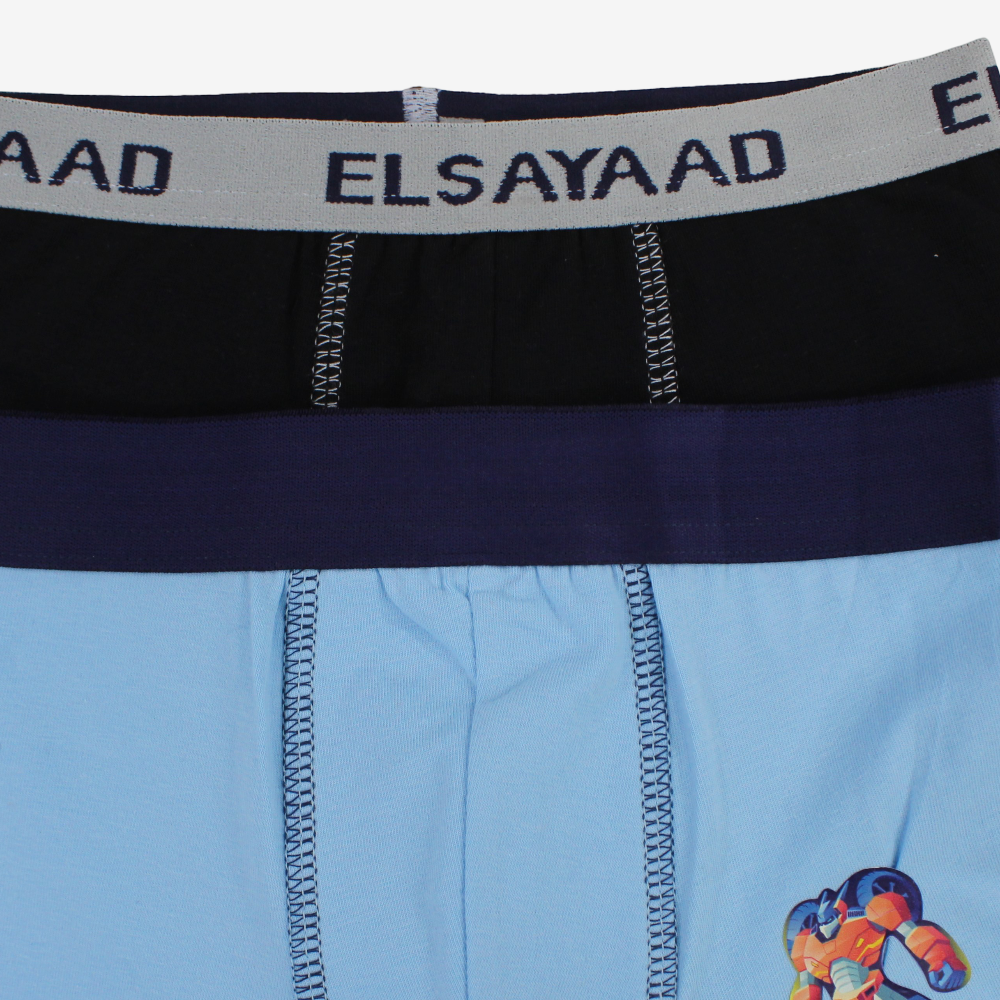 Boys Cotton Boxer Shorts – 2-Pack (Assorted Colors)