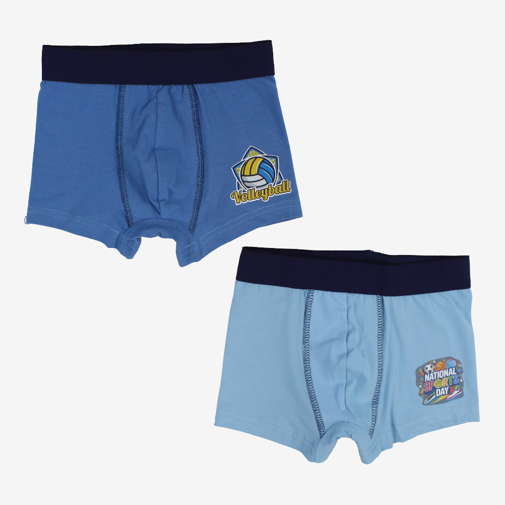 Boys Cotton Boxer Shorts – 2-Pack (Assorted Colors)