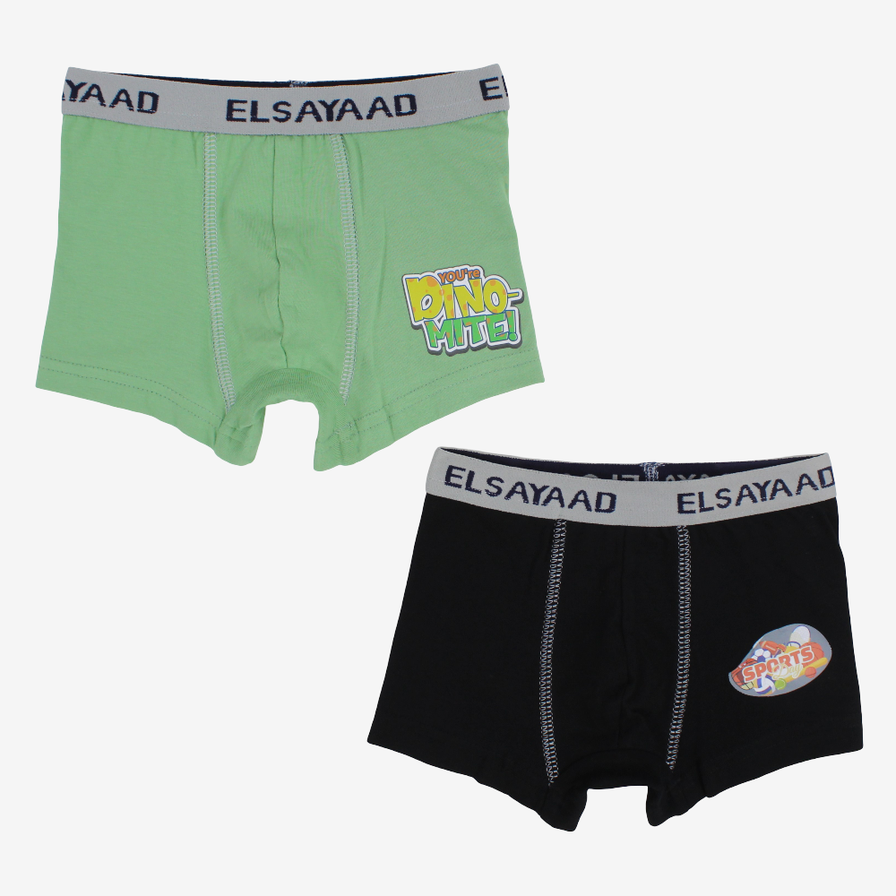 Boys Cotton Boxer Shorts – 2-Pack (Assorted Colors)